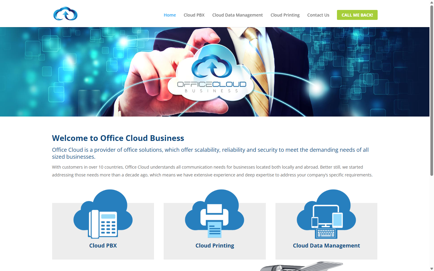 OfficeCloud's original 2017 WordPress site